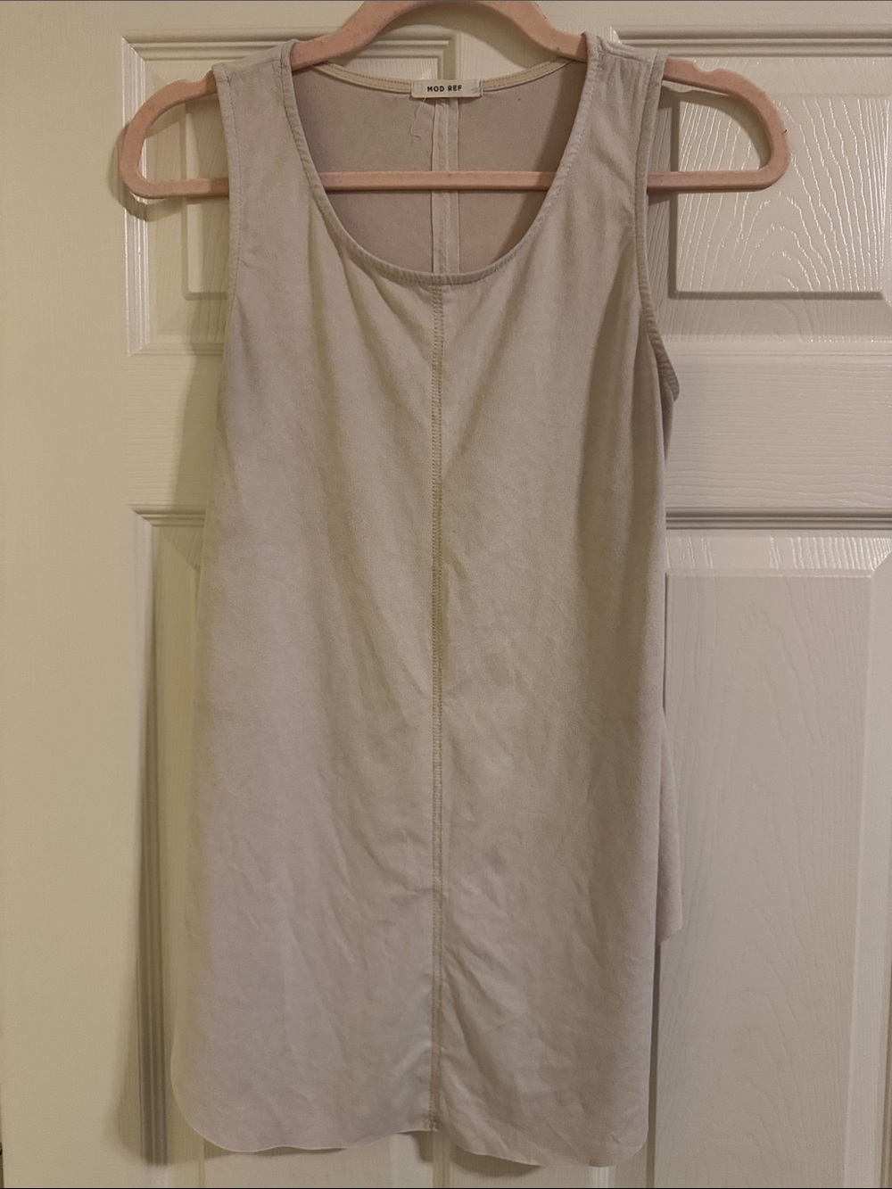Mod Ref Faded Pink Suede-Effect Sleeveless Tank
